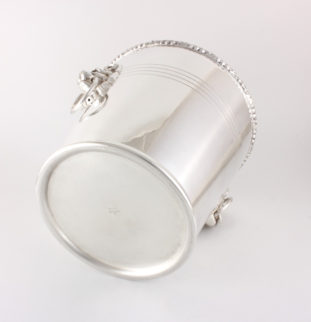 Silver Plate PH Vogel Lion Wine Cooler. Ring Handle Champagne Bucket.