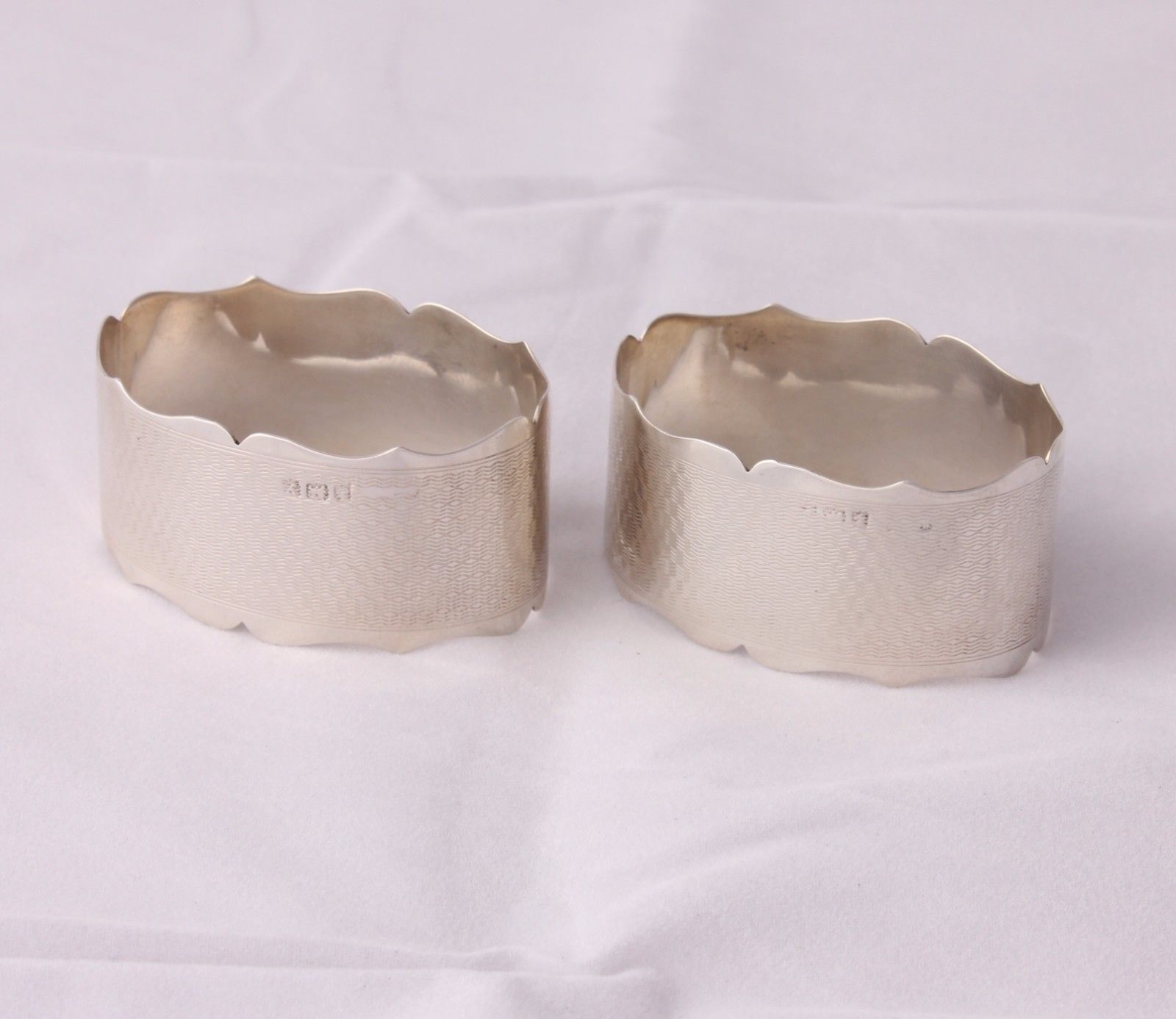 Pair of Boxed Solid Silver Hallmarked 1923 Napkin Rings.