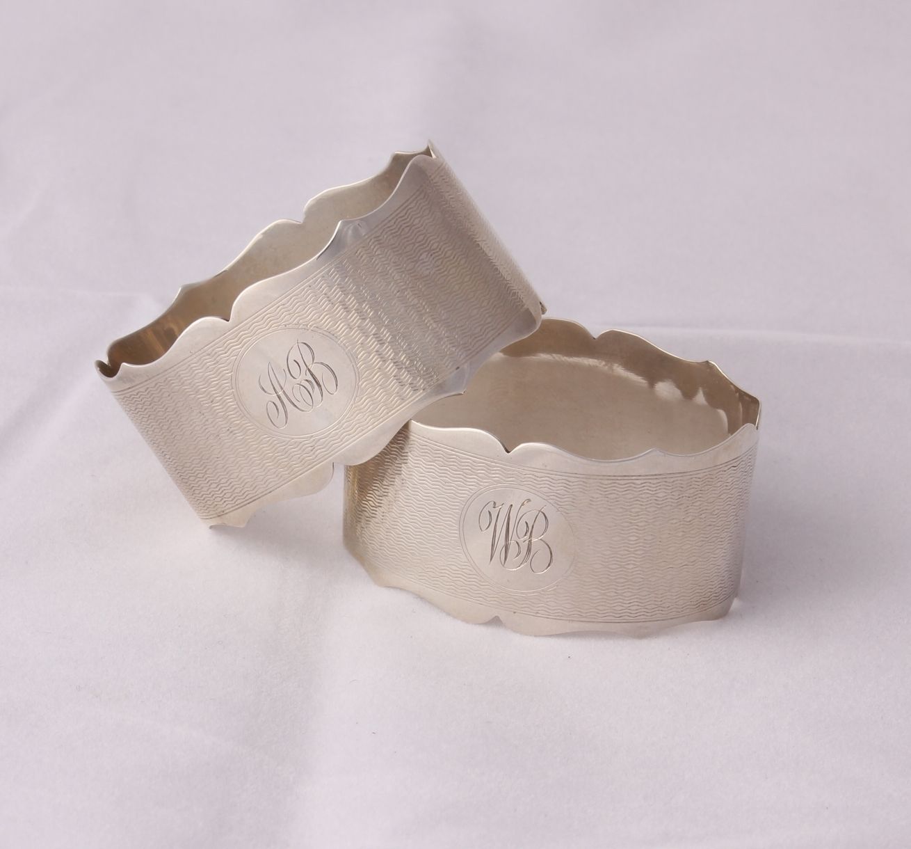 Pair of Boxed Solid Silver Hallmarked 1923 Napkin Rings.