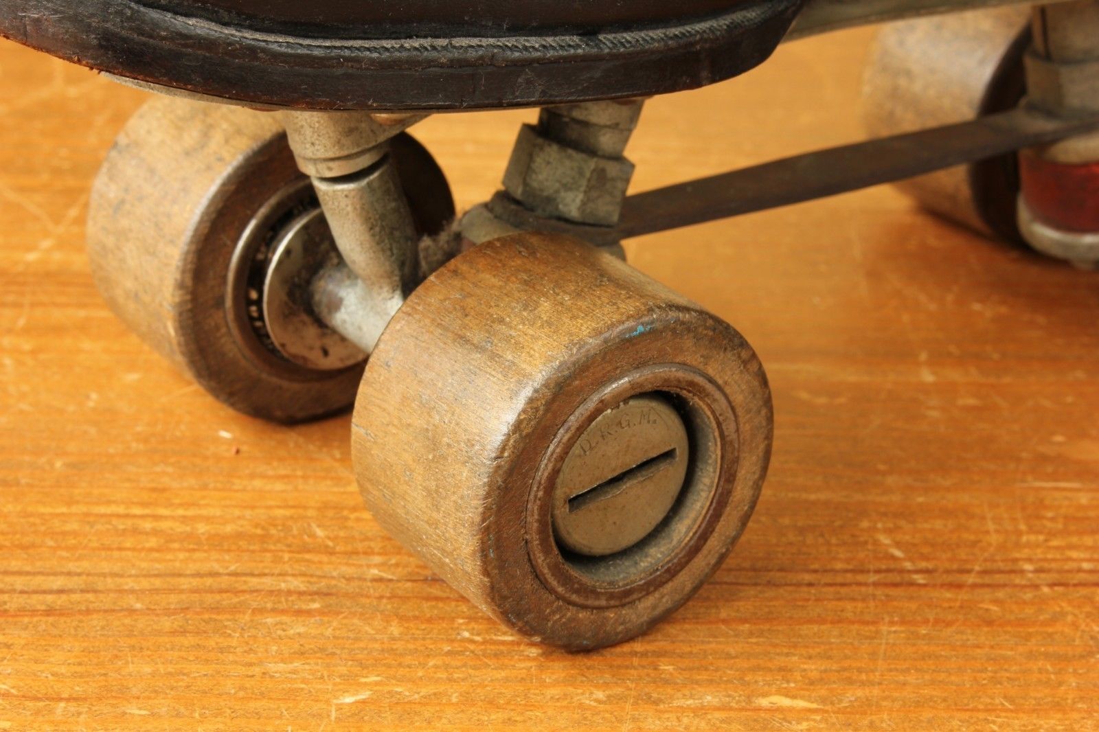 Antique Joh Pet Becker Roller Skating Boots. Vintage Wood Wheel Skates ...