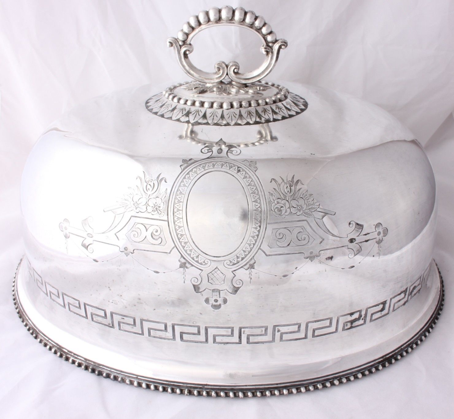 Fabulous X Large Antique Best Sheffield Heavy Silver Plate Meat Food