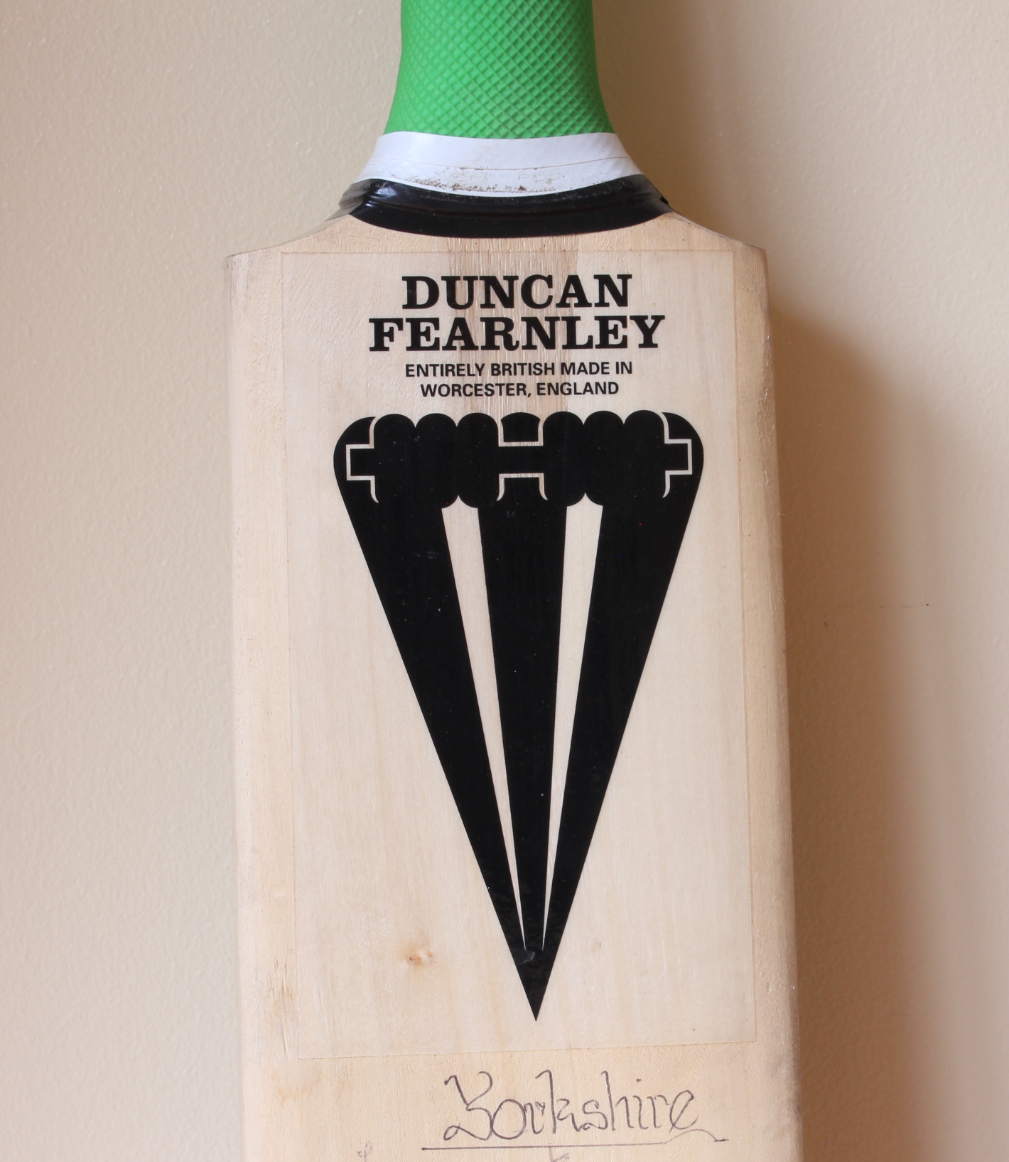 Signed Full Size Cricket Bat. Somerset v Yorkshire. County Championship 1996