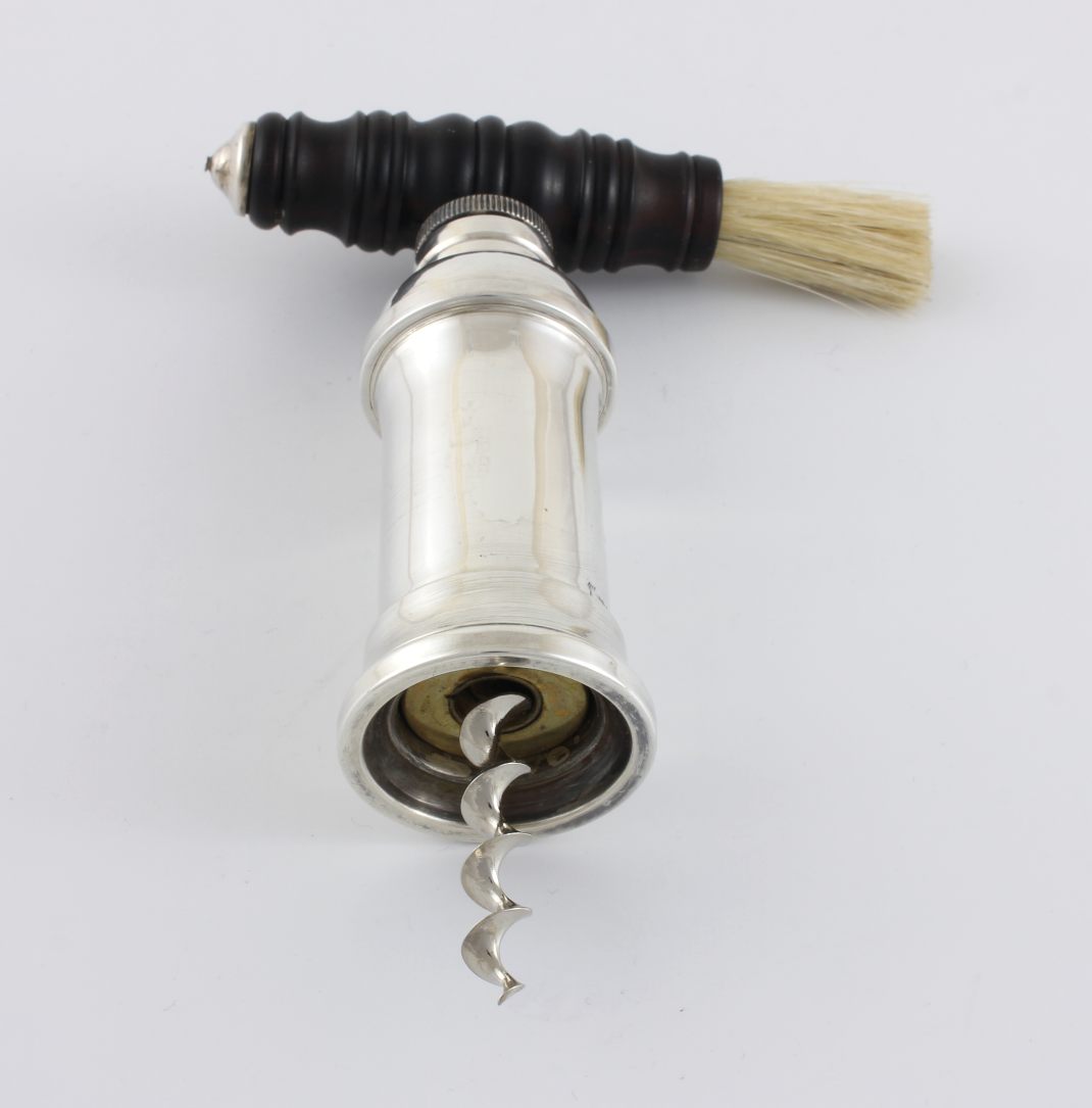 Italian Silver Corkscrew. Twist Wine Bottle Opener. Vavassori Milan.