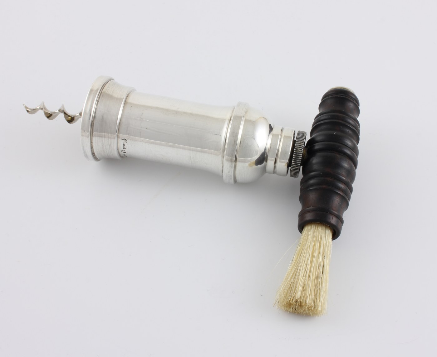 Italian Silver Corkscrew. Twist Wine Bottle Opener. Vavassori Milan.