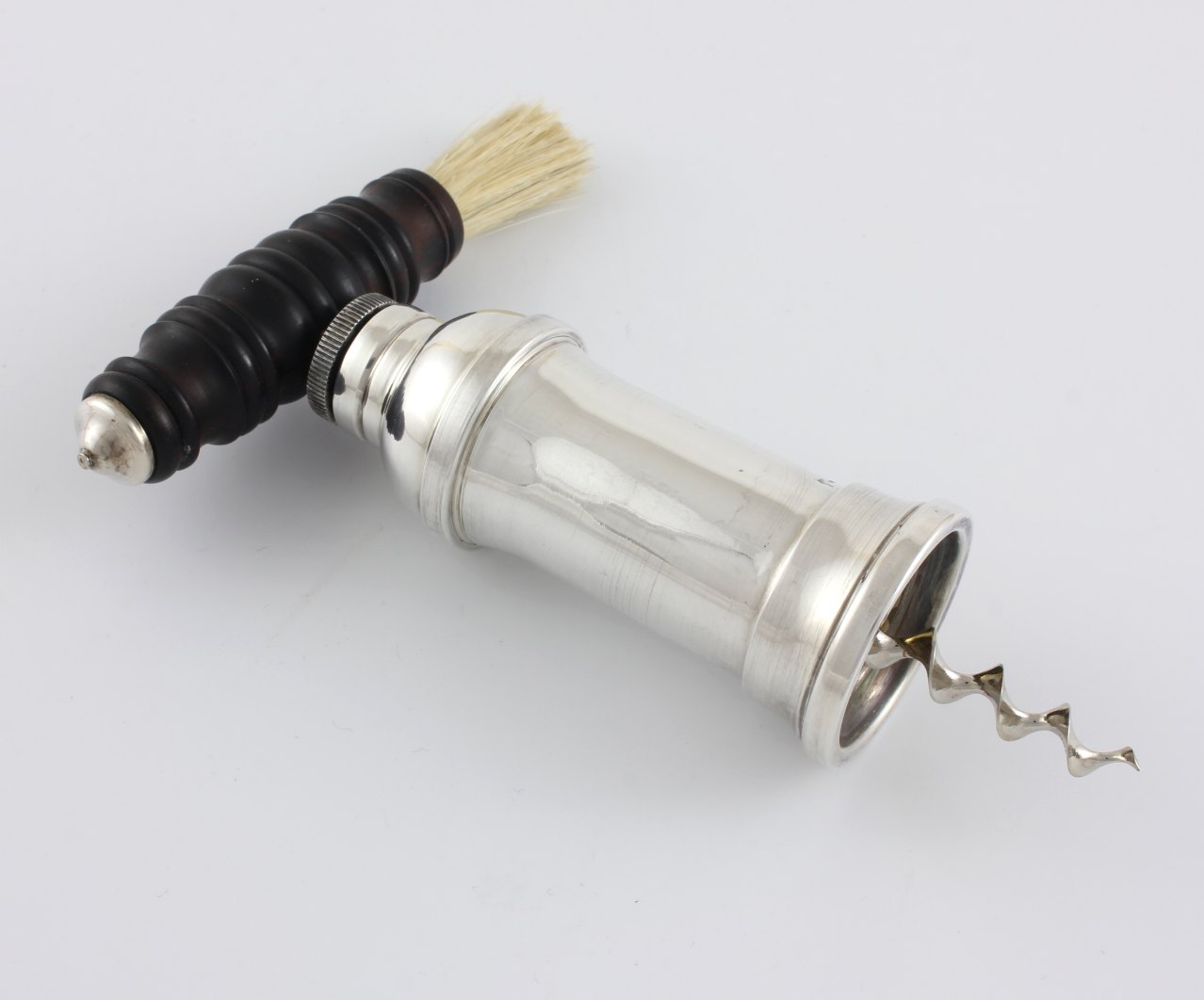 Italian Silver Corkscrew. Twist Wine Bottle Opener. Vavassori Milan.