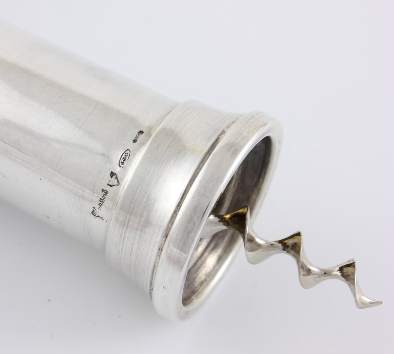 Italian Silver Corkscrew. Twist Wine Bottle Opener. Vavassori Milan.