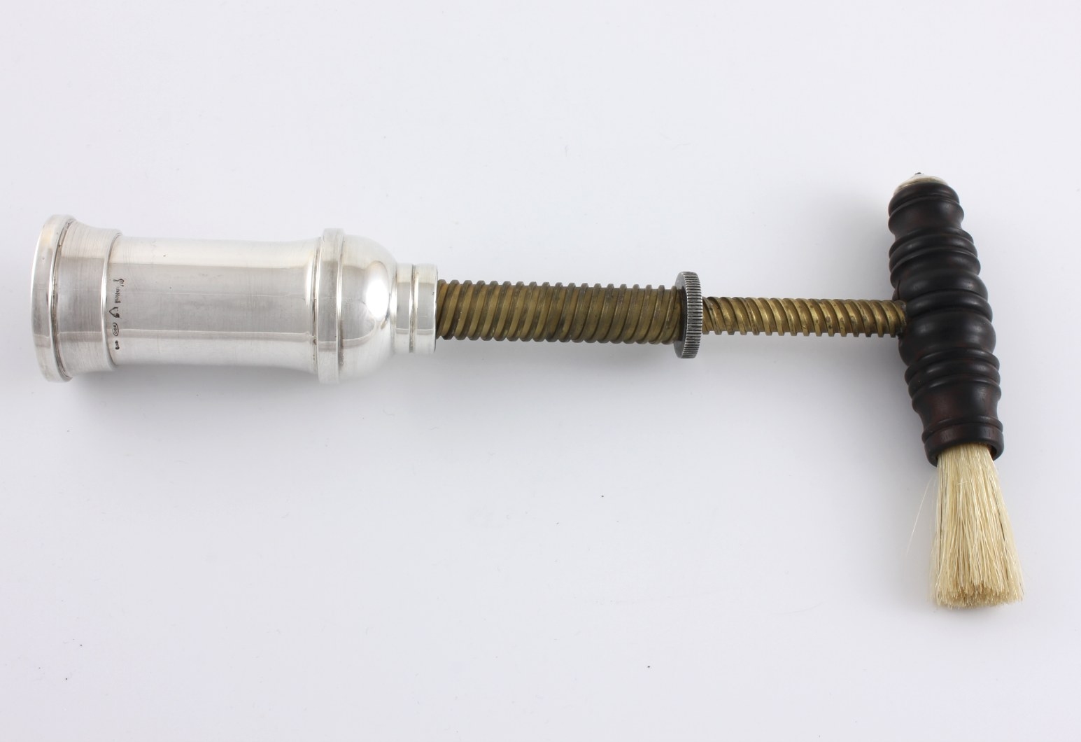 Italian Silver Corkscrew. Twist Wine Bottle Opener. Vavassori Milan.