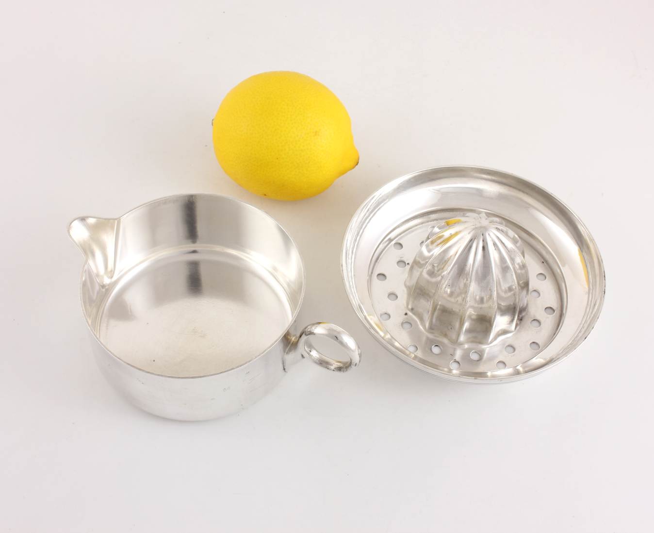 French Two Piece Silver Plated Lemon Squeezer. Cocktail Citrus Press