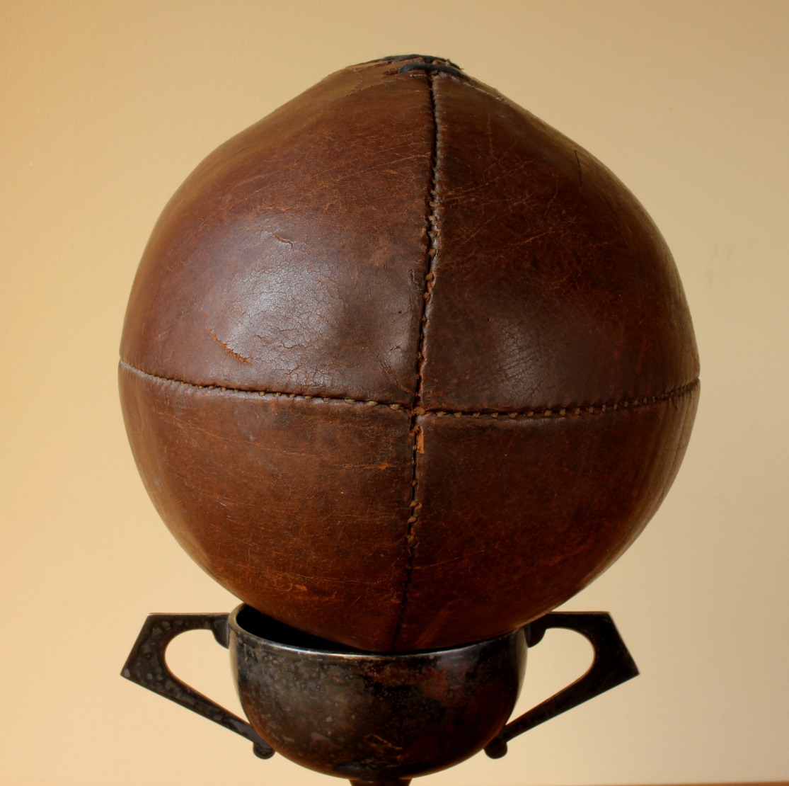 Slazenger Leather Rugby Ball. Made in England. Vintage c1940.