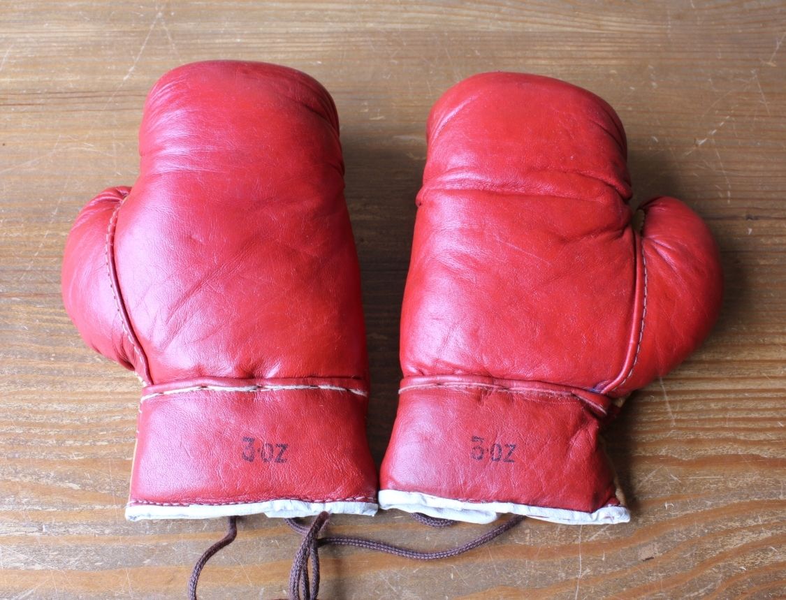 Leather 3oz Small Boxing Gloves 1950's.
