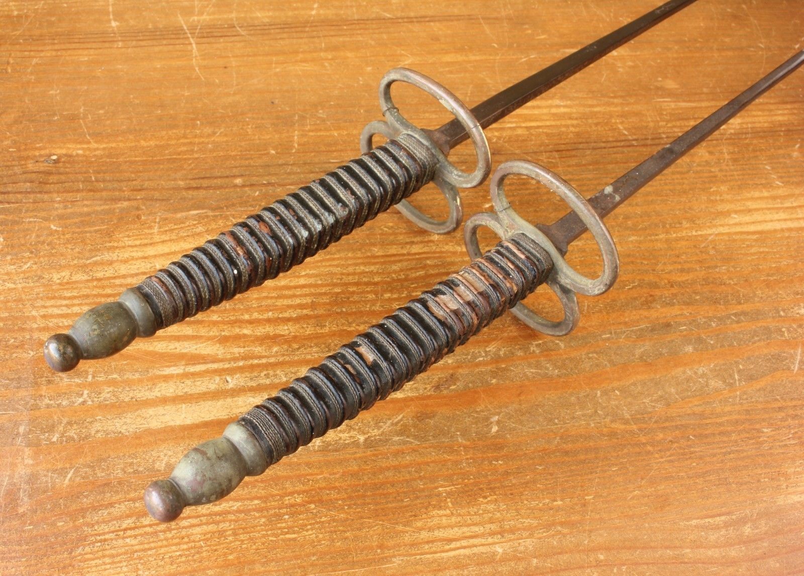 Pair Antique Solingen 19th Century Fencing Foils / Epees.