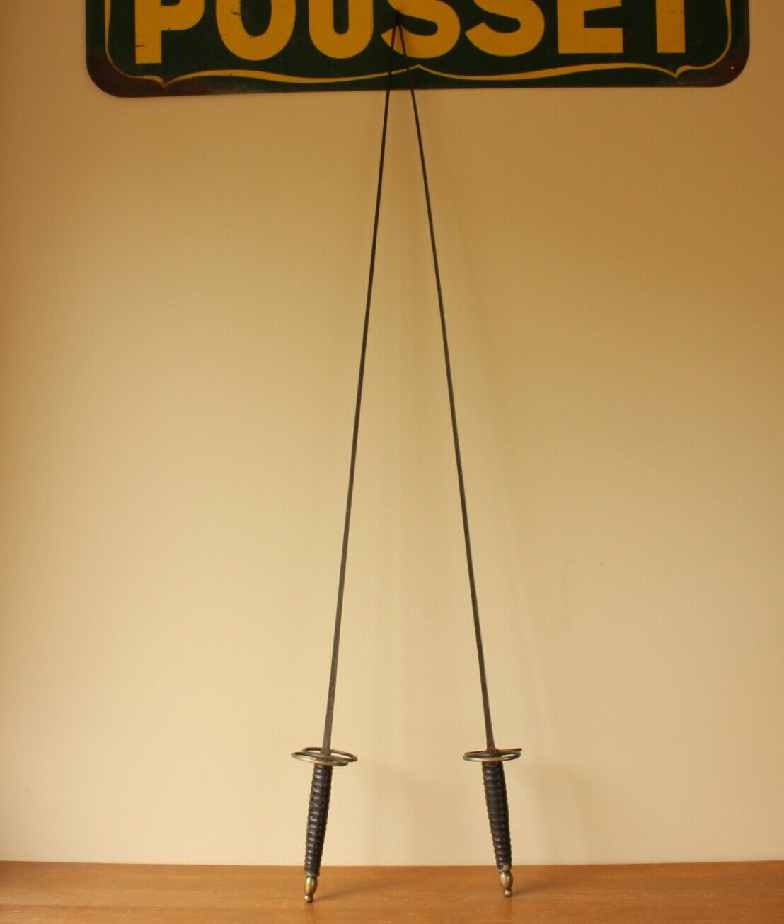 Pair Solingen 19th Century Fencing Foils Epees. Sports Bar Shop Display.
