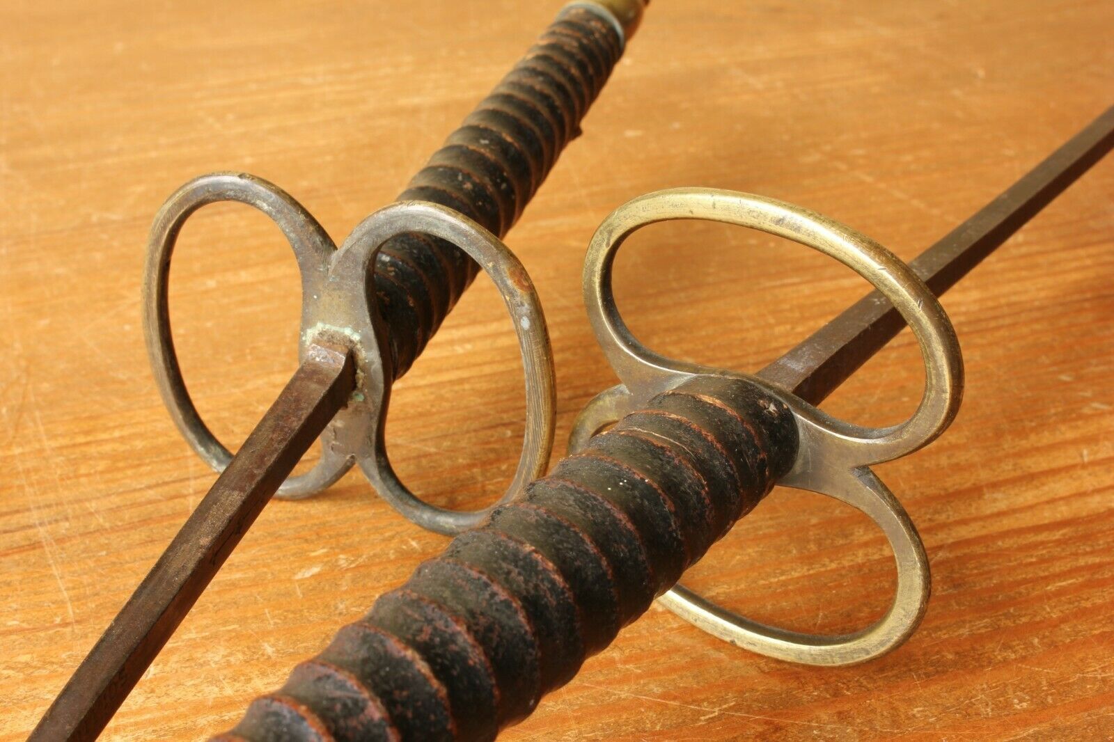 Pair Solingen 19th Century Fencing Foils Epees. Sports Bar Shop Display.
