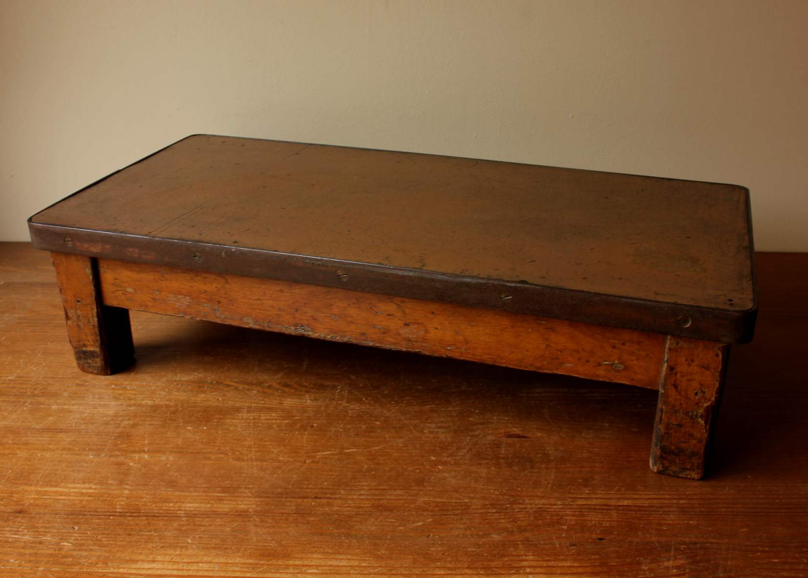 Vintage Desk Top Riser Shelf. Staverton Industrial Table. 1950s.