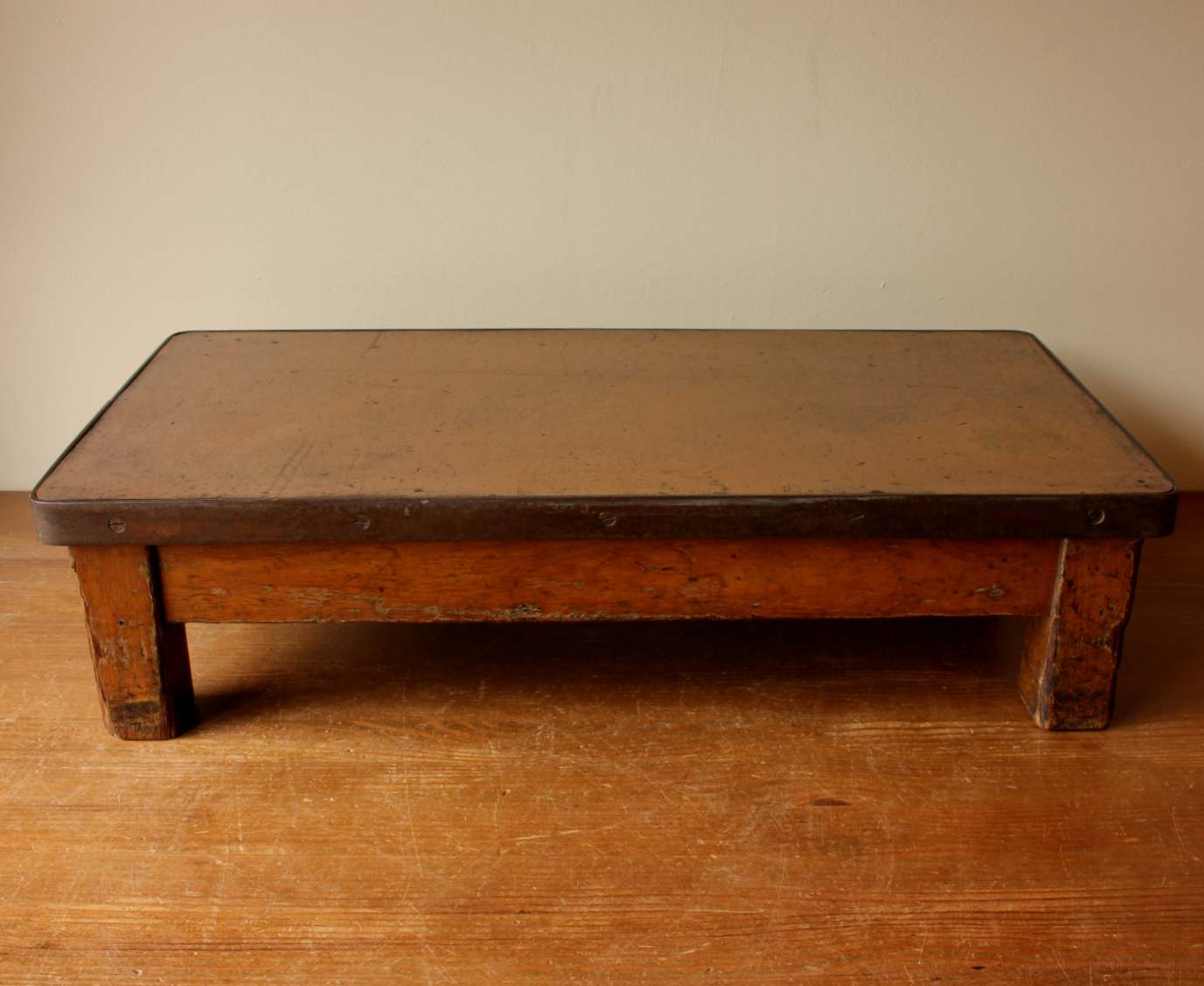 Vintage Desk Top Riser Shelf. Staverton Industrial Table. 1950s.