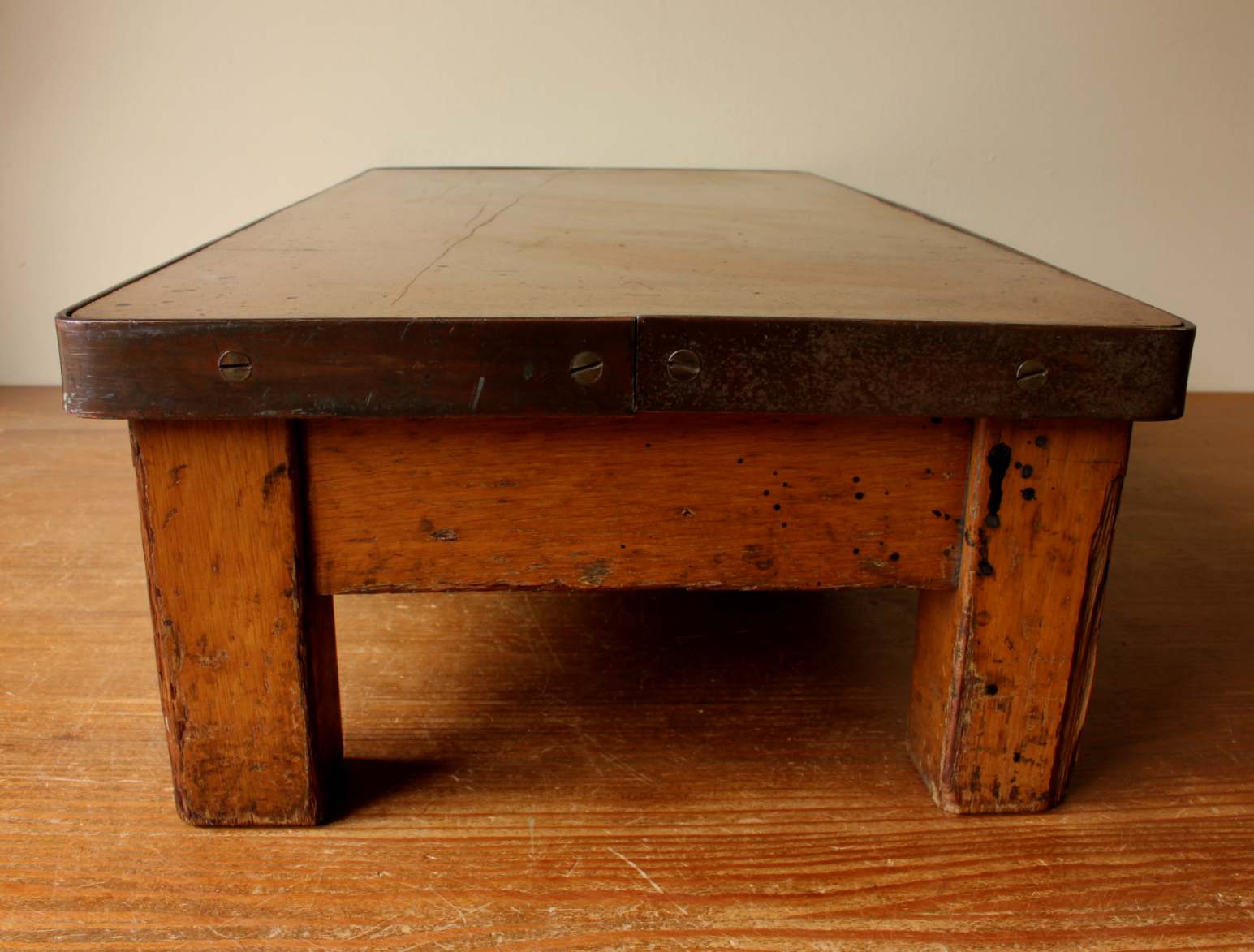 Vintage Desk Top Riser Shelf. Staverton Industrial Table. 1950s.