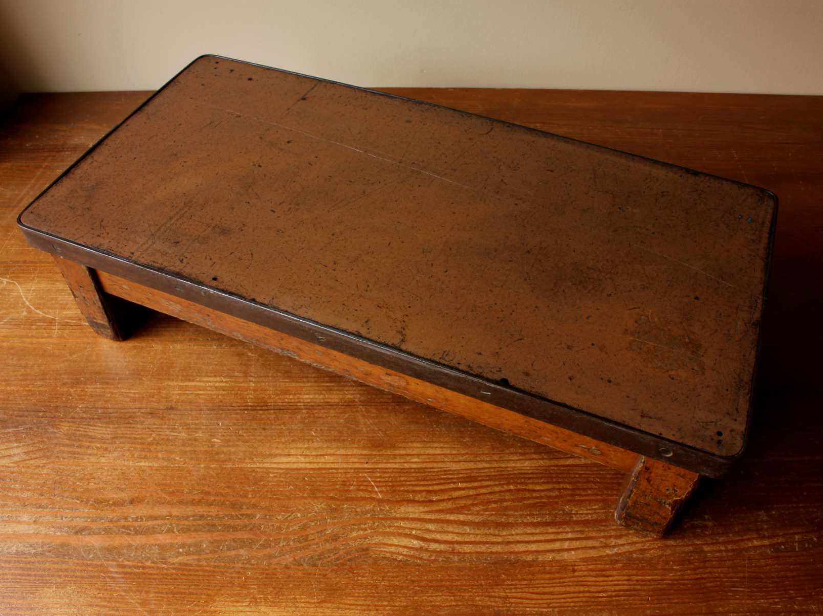 Vintage Desk Top Riser Shelf. Staverton Industrial Table. 1950s.