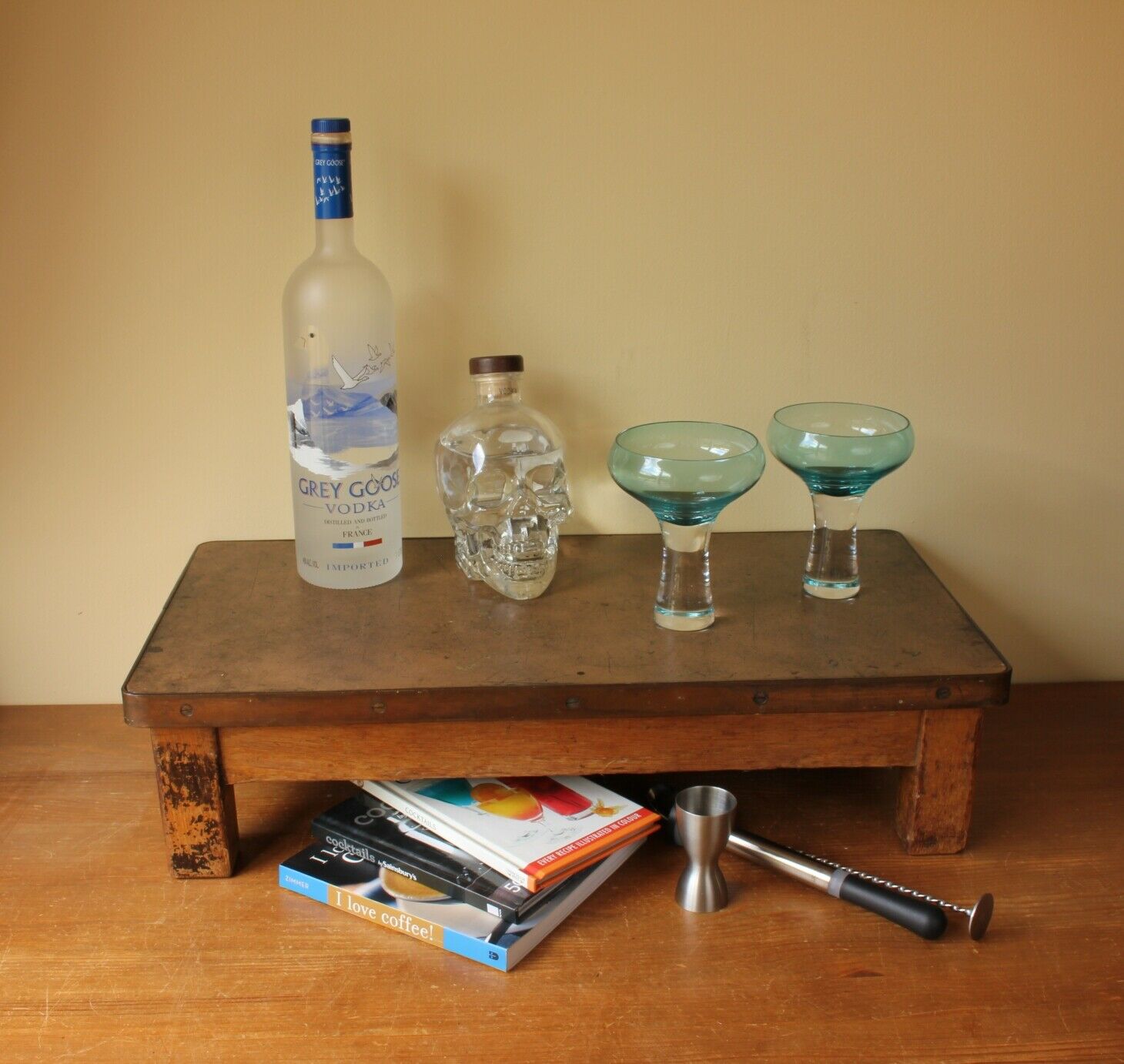 Oak & Brass Desk Top Riser. 1950s Staverton Industrial Factory Table ...