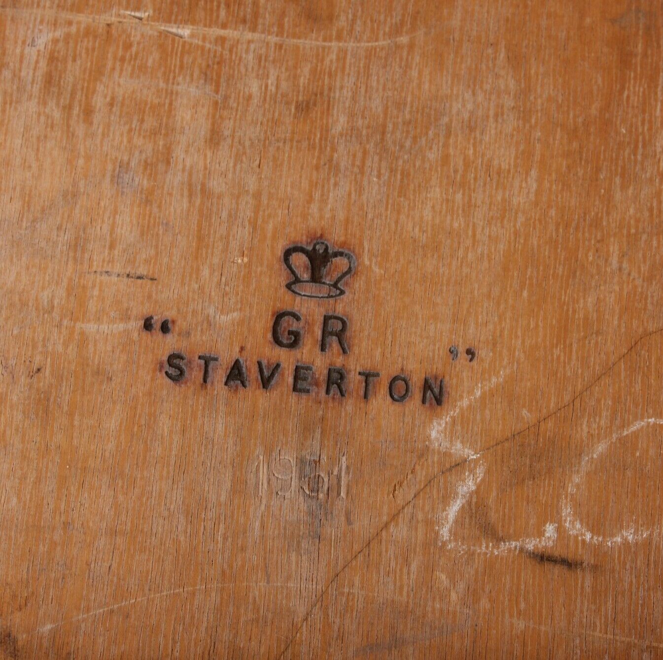 Oak & Brass Desk Top Riser. 1950s Staverton Industrial Factory Table ...