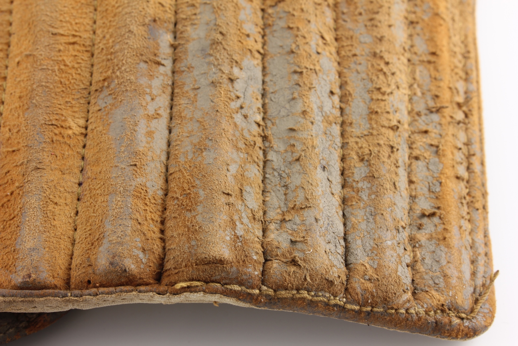 Leather & Bamboo Football Shin Pads. Soccer Shinpad Guards c1940.