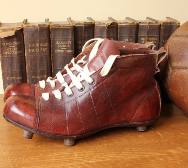 1950s Tom Finney Featherweight Leather Football Boots.