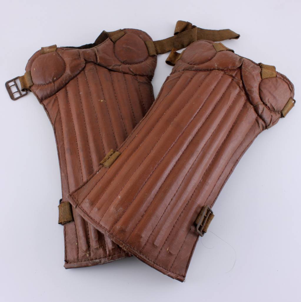 Vintage Football Shin Pads Sports Soccer Padded Leg Guards C1930 