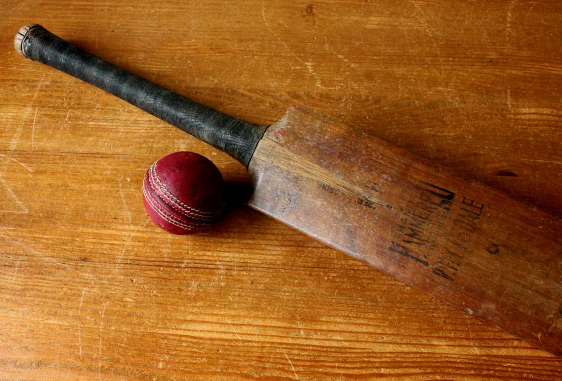 Whytsdale Cricket Bat & Leather Ball. Decorative Sports Shop, Bar Display.